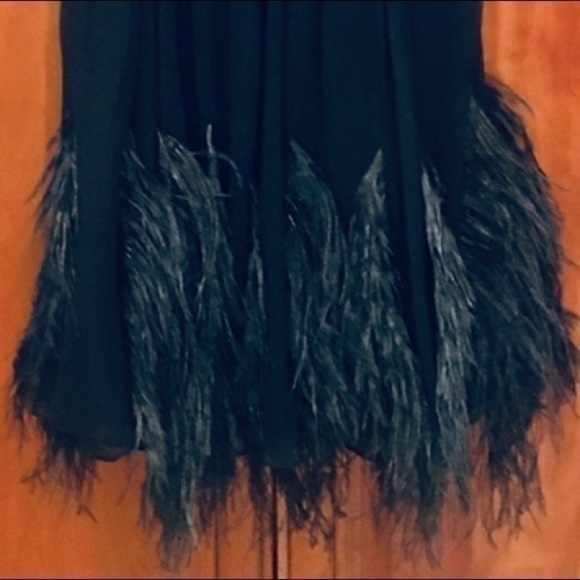 ✨✨BCBGMAXAZRIA Black Feather Occasion Dress✨ Size 0 ✨ - Picture 2 of 7